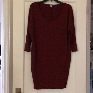 Maroon long sleeve dress